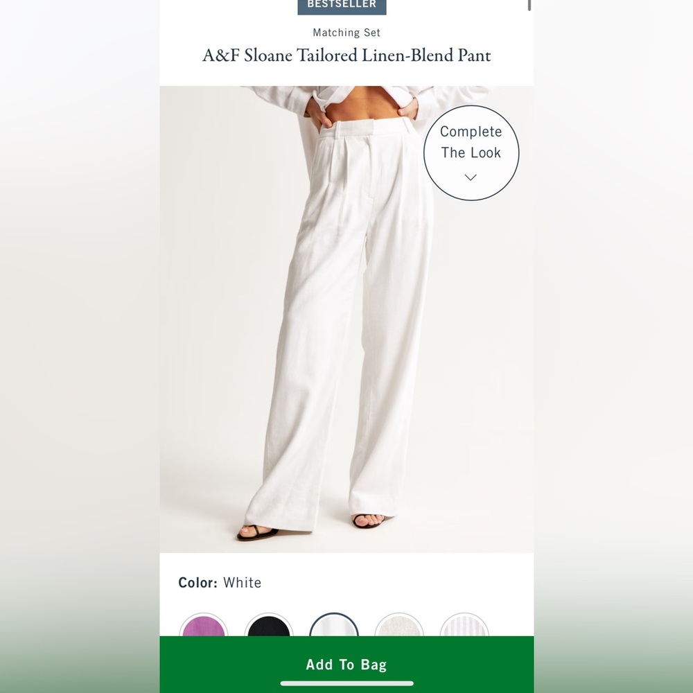 Abercrombie and Fitch Sloane Linen-Blend Pants